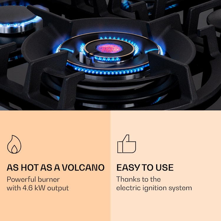 Ignito Max 4, газов плот, 4 котлона, стъклокерамика, 9,1 kW, 60 см.