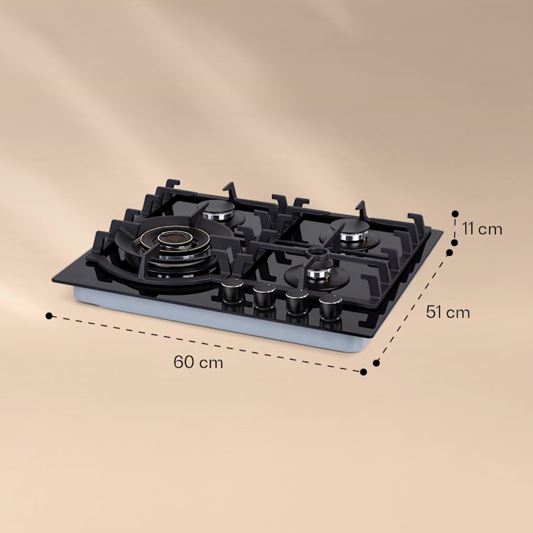 Ignito Max 4, газов плот, 4 котлона, стъклокерамика, 9,1 kW, 60 см.