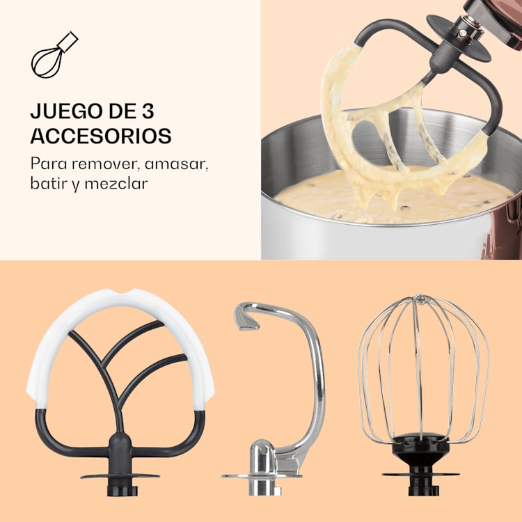 Procesador de alimentos Bella Pico 2G 1300W 1,7HP 6 Pasos 5 Litros Rosa Suave