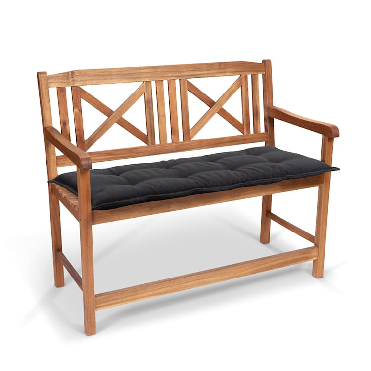 Almofada De Assentos P/ Bancos Naxos Espuma Tecido Estruturado de Poliéster 110x7x49cm 110 x 7 x 49 cm | Antracite