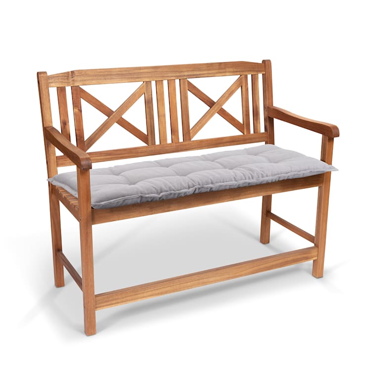 Naxos, podložka na lavicu, čalúnená podložka, penová výplň, štruktúrovaný polyester, 110 × 7 × 49 cm, 1 × podložka 110 x 7 x 49 cm | Šedá