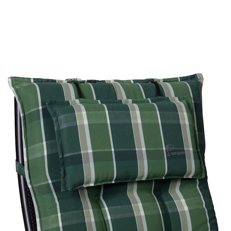 Sylt Dyna fåtöljdyna högryggad huvudkudde polyester 50x120x9cm 4 x sittdyna | Grön / grå