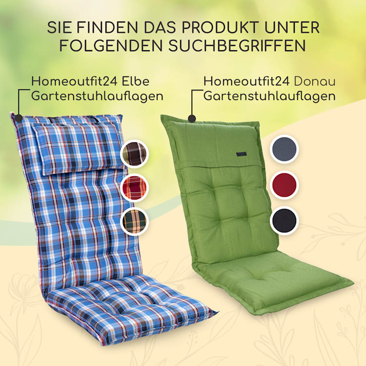 Sylt Polsterauflage Sesselauflage Kopfkissen Polyester 50x120x9cm 4 x Sitzauflage | Grau / Weiß
