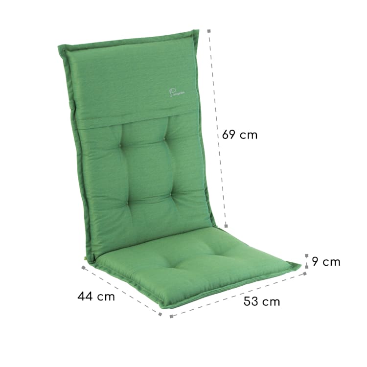 Coburg Polsterauflage Sesselauflage Gartenstuhl Polyester 53x117x9cm 4 x Sitzauflage | Grün