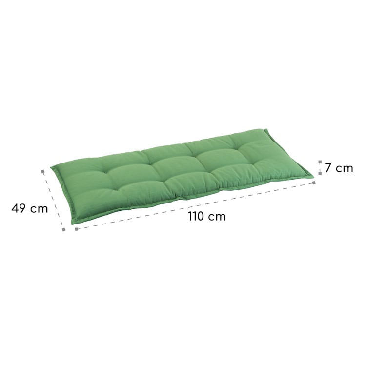 Naxos Bankkissen Polsterauflage Schaumstoffkern PE 110x7x49cm 110 x 7 x 49 cm | Grün