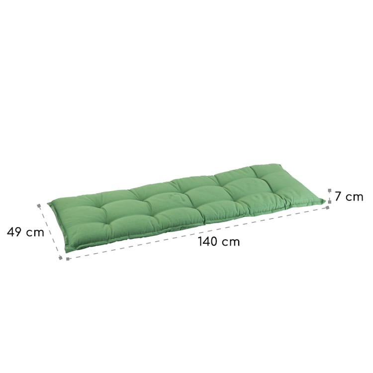 Naxos Bankkissen Polster Schaumstoff Strukturpolyester 140x7x49cm 140 x 7 x 49 cm | Grün