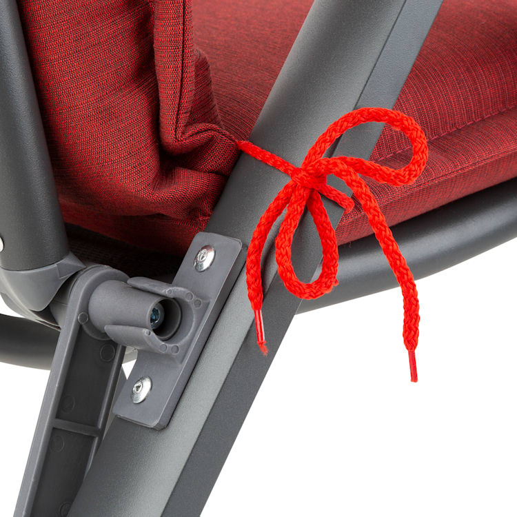Coburg Cojín acolchado Cojín de exterior para sillas con respaldo alto Silla de jardín Poliéster 53x117x9cm 2 x cojín del asiento | Rojo