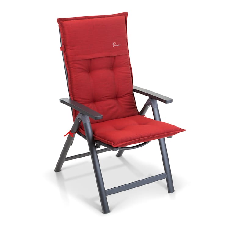 Coburg, čalúnenie, čalúnenie na kreslo, vysoké operadlo, záhradná stolička, polyester, 53x117x9cm, 4 x čalúnenie 4 x sedák | Červená