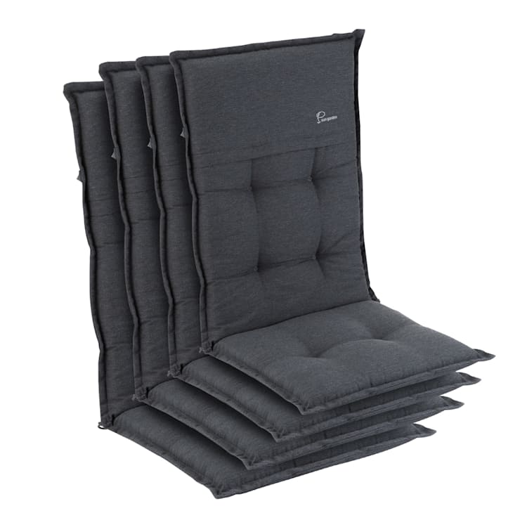 Coburg, čalúnenie, čalúnenie na kreslo, vysoké operadlo, záhradná stolička, polyester, 53x117x9cm, 4 x podložka 4 x sedák | Antracit