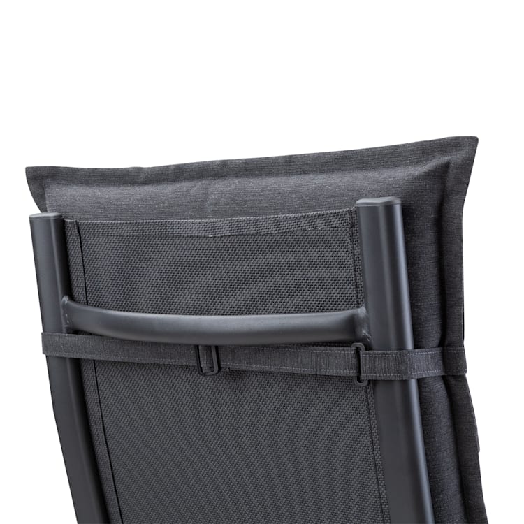 Coburg, čalúnenie, čalúnenie na kreslo, vysoké operadlo, záhradná stolička, polyester, 53x117x9cm, 4 x podložka 4 x sedák | Antracit