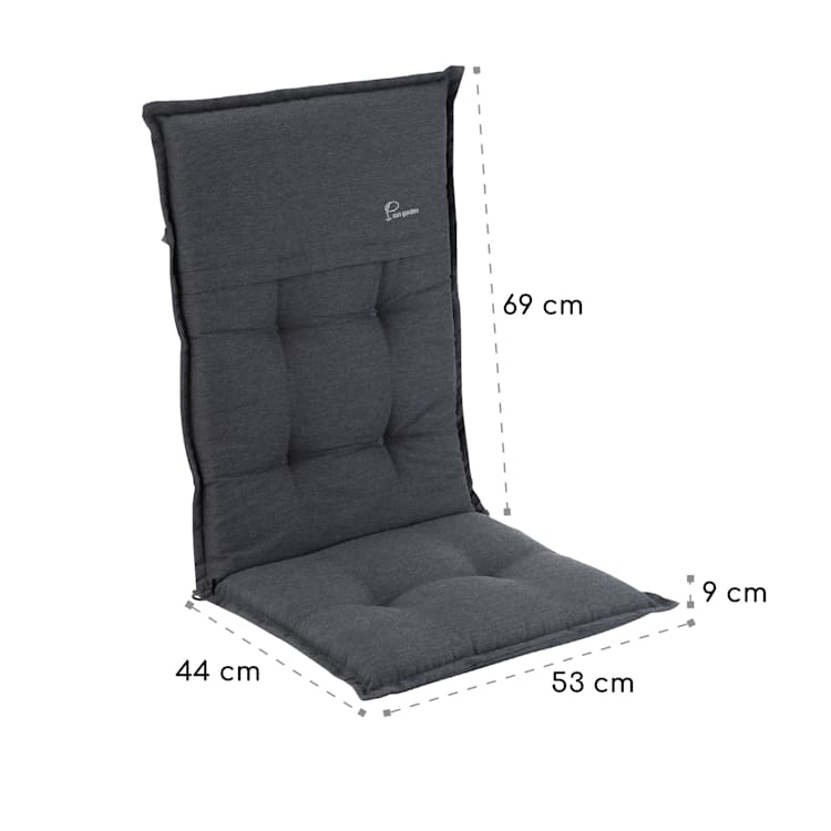 Coburg, čalúnenie, čalúnenie na kreslo, vysoké operadlo, záhradná stolička, polyester, 53x117x9cm, 4 x podložka 4 x sedák | Antracit