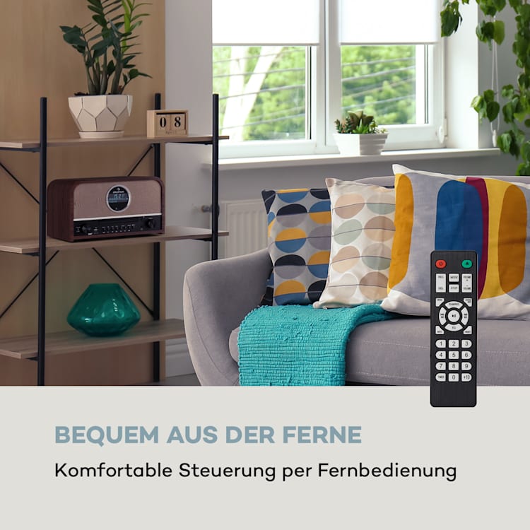 auna Columbia DAB Radio 60 W CD-Player DAB+/UKW-Tuner USB-Aufnahme Bluetooth Braun