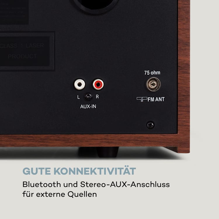 auna Columbia DAB Radio 60 W CD-Player DAB+/UKW-Tuner USB-Aufnahme Bluetooth Braun
