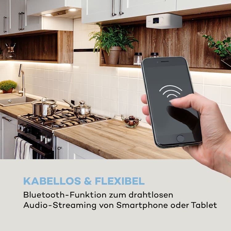 Sound Maître DAB Küchenradio Unterbau DAB+/UKW BT AUX Weiß