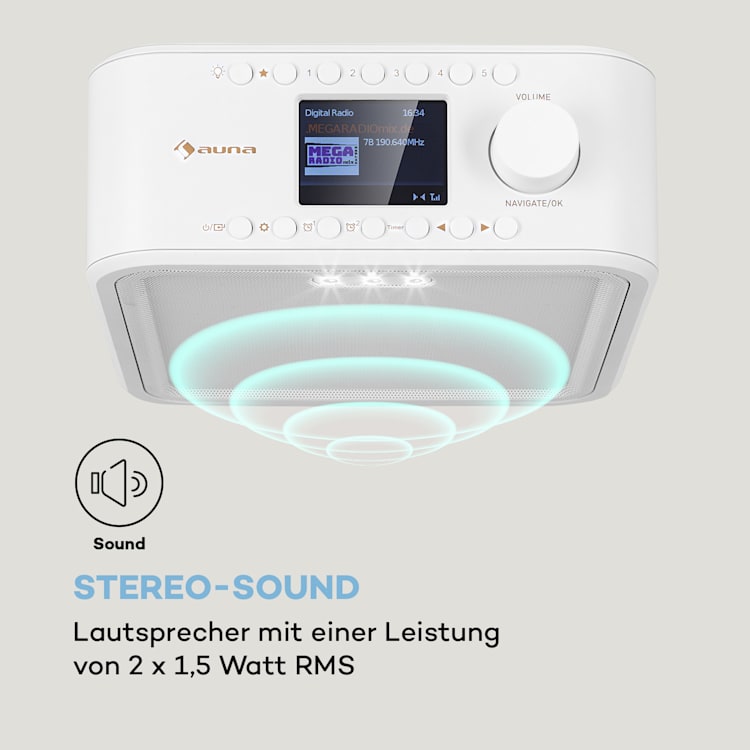 Sound Maître DAB Küchenradio Unterbau DAB+/UKW BT AUX Weiß