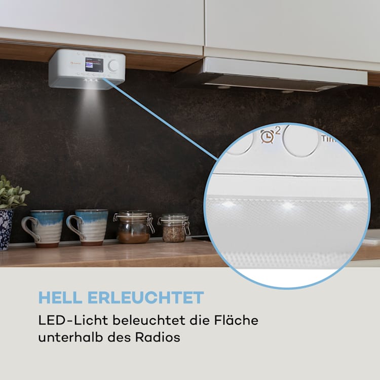 Sound Maître DAB Küchenradio Unterbau DAB+/UKW BT AUX Weiß