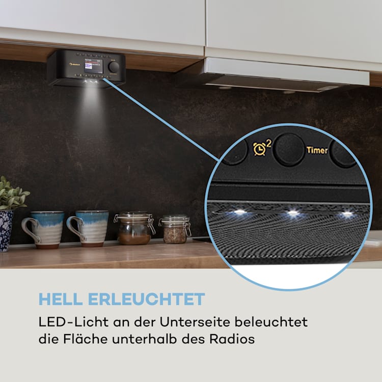 Sound Maître DAB Küchenradio Unterbau DAB+/UKW BT AUX Schwarz