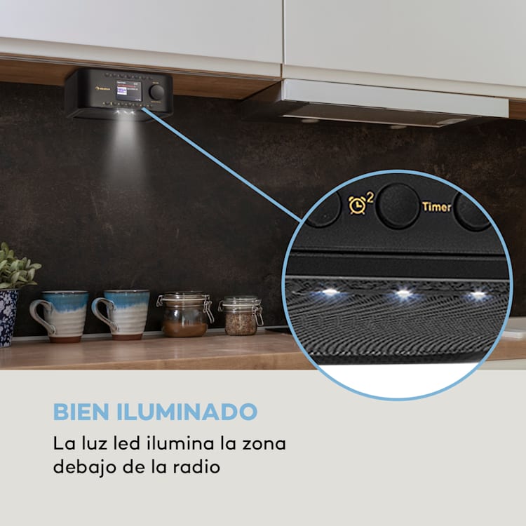 Sound Maître DAB Radio de cocina de montaje bajo mueble DAB+/FM BT AUX Negro