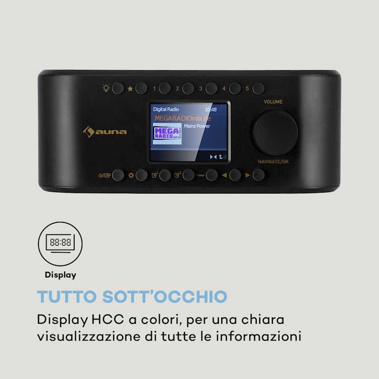 Sound Maître DAB - Radio da cucina sottopensile, DAB+/FM, BT, AUX Nero