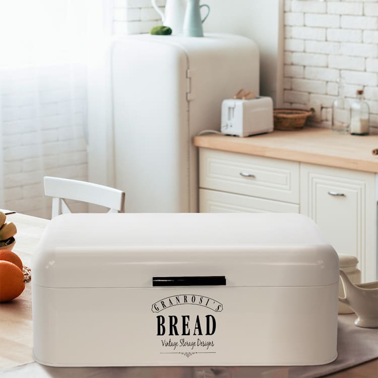 Delaware broodtrommel metaal 42 x 16 x 24,5 cm klapdeksel ventilatiegaten