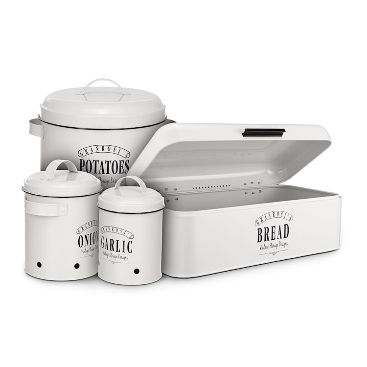 Delaware broodtrommel metaal 42 x 16 x 24,5 cm klapdeksel ventilatiegaten