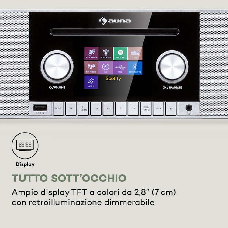 Connect CD MKII Internet Radio Media Player BT MP3 DAB+ Spotify Connect Legno scuro
