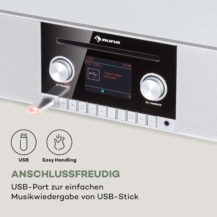 Connect CD MKII Internetradio Mediaplayer BT MP3 DAB+ Spotify Radio Weiß