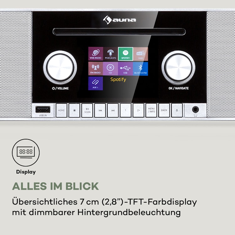 Connect CD MKII Internetradio Mediaplayer BT MP3 DAB+ Spotify Radio Weiß