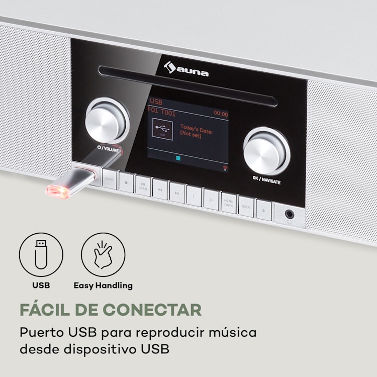 Connect CD MKII radio por Internet Mediaplayer BT MP3 DAB+ Spotify Connect Radio Blanco