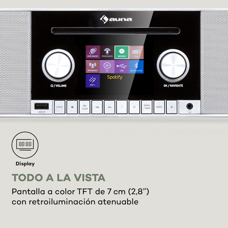 Connect CD MKII radio por Internet Mediaplayer BT MP3 DAB+ Spotify Connect Radio Blanco
