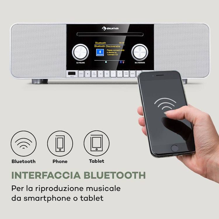 Connect CD MKII Internet Radio Media Player BT MP3 DAB+ Spotify Connect Bianco