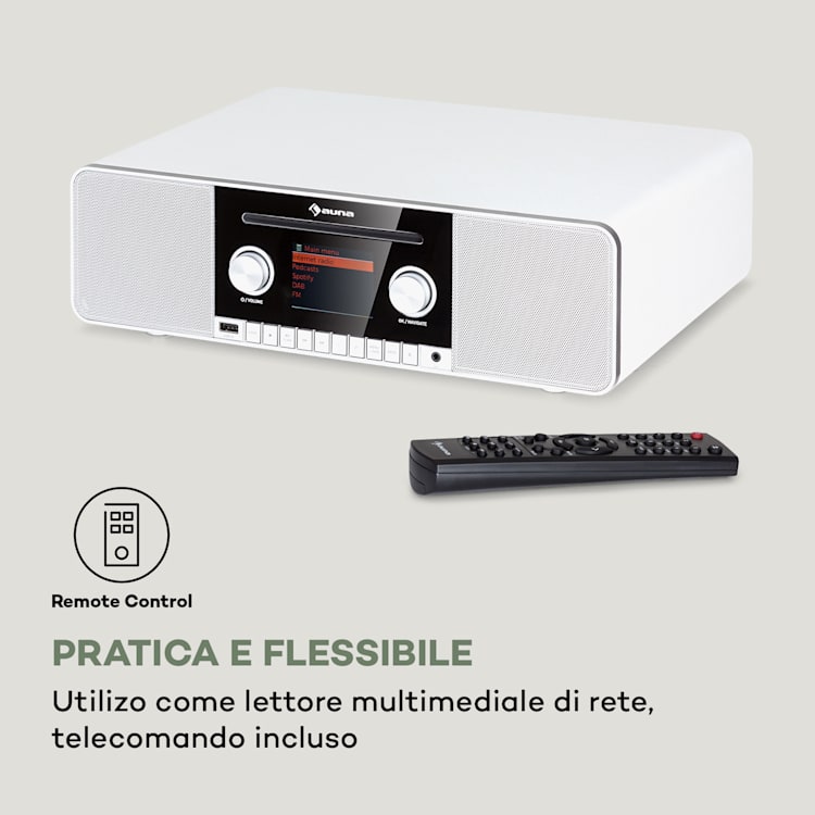 Connect CD MKII Internet Radio Media Player BT MP3 DAB+ Spotify Connect Bianco