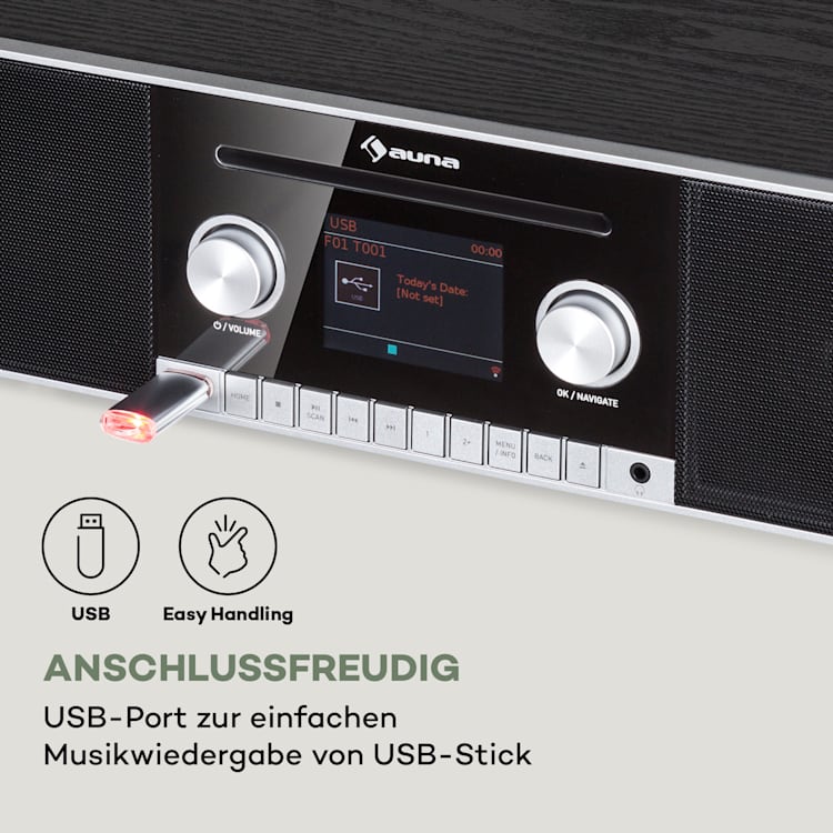 Connect CD MKII Internetradio Mediaplayer BT MP3 DAB+ Spotify Radio Schwarz