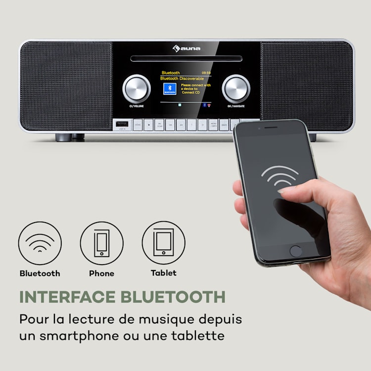Connect CD MKII Radio Internet Lecteur multimédia BT MP3 DAB+ Spotify Connect Radio Noir