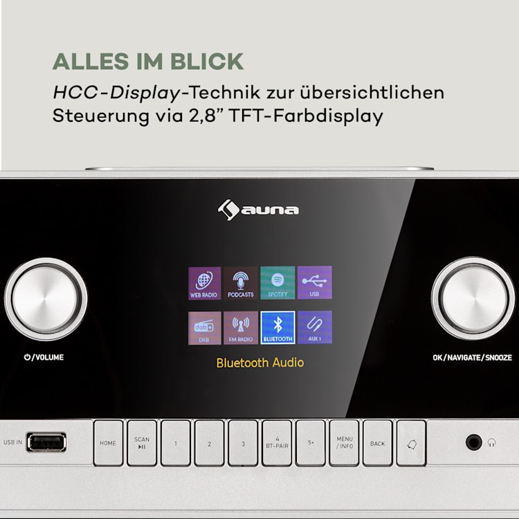 Connect 150 MKII 2.1-Internetradio DAB+/FM Spotify BT 2,8" TFT-Display Holz
