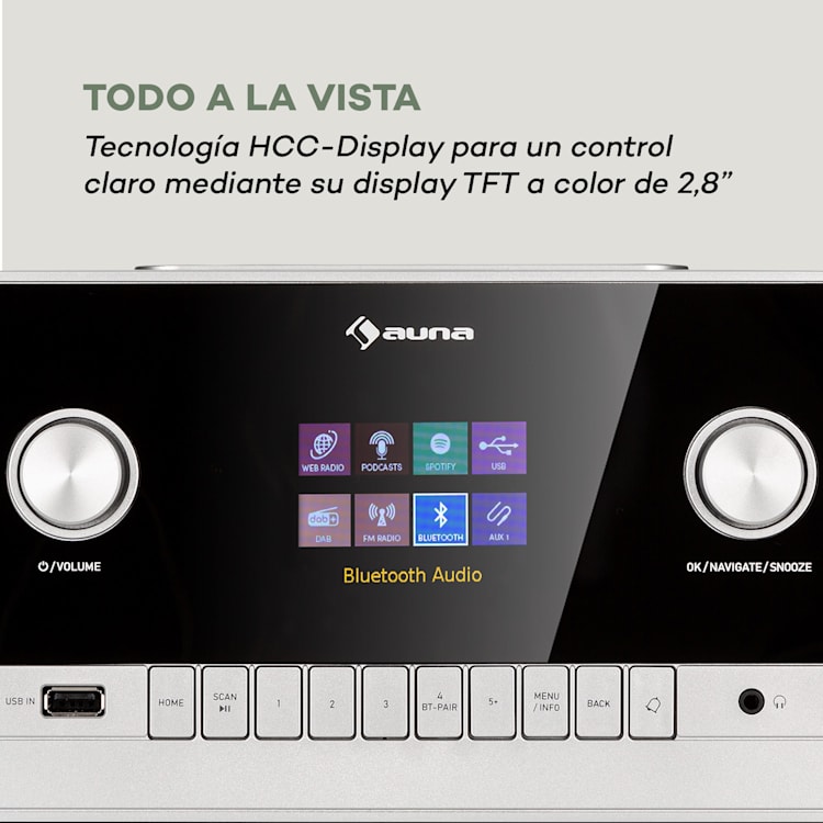 Connect 150 MKII 2.1 Radio por Internet DAB/DAB+/FM Spotify BT pantalla TFT de 2,8 pulgadas madera