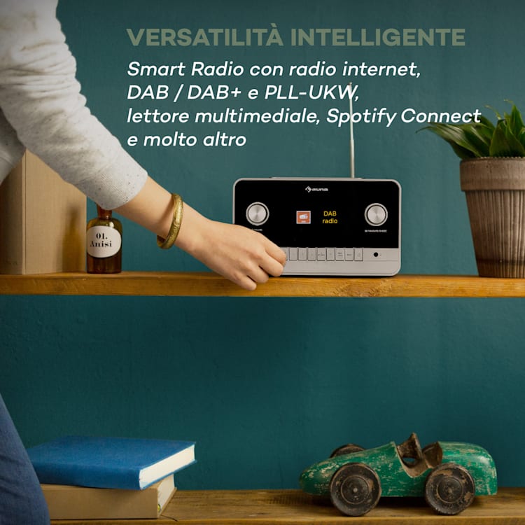 Connect 150 MKII - Radio web 2.1, DAB/DAB+/FM, Spotify, BT, display TFT da 2,8" Di legno