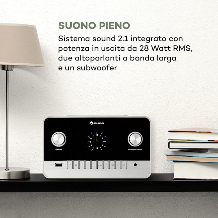 Connect 150 MKII - Radio web 2.1, DAB/DAB+/FM, Spotify, BT, display TFT da 2,8" Di legno