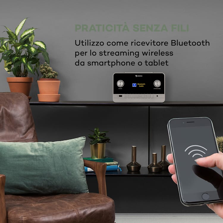 Connect 150 MKII - Radio web 2.1, DAB/DAB+/FM, Spotify, BT, display TFT da 2,8" Di legno