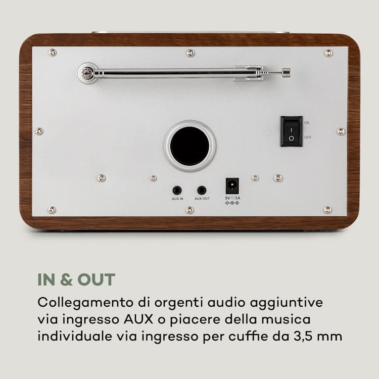 Connect 150 MKII - Radio web 2.1, DAB/DAB+/FM, Spotify, BT, display TFT da 2,8" Di legno