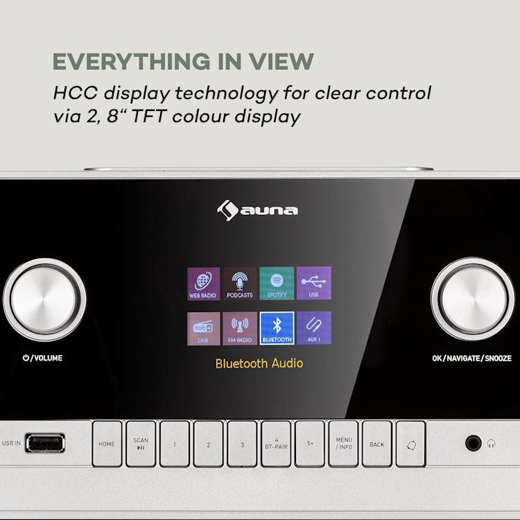 Connect 150 MKII, 2.1 Internetové rádio, DAB/DAB+/FM, Spotify, BT, 2,8" TFT displej Biela