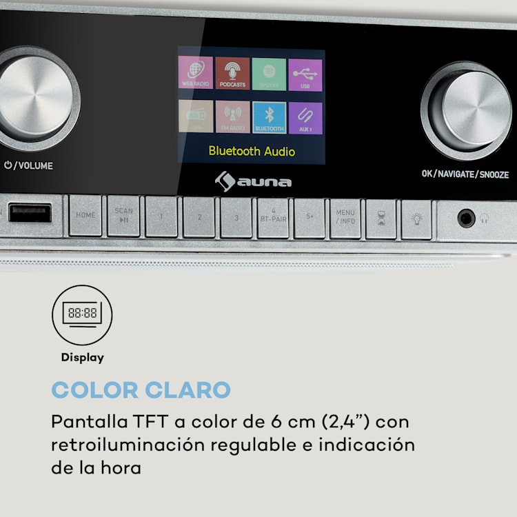 Connect Soundchef MKII radio de cocina bajo mueble radio por Internet DAB+ FM 2x3" altavoces madera