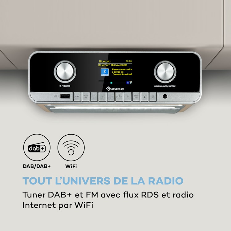 Connect Soundchef MKII onderbouwradio keuken internetradio DAB+ FM 2x3" boxen hout