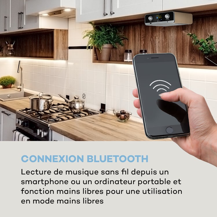 Connect Soundchef MKII onderbouwradio keuken internetradio DAB+ FM 2x3" boxen hout