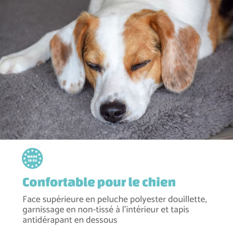 Finn lit pour chien matelas lavable antidérapant respirant polyester / polaire | taille S (68 x 5 x 54 cm) S | Beige