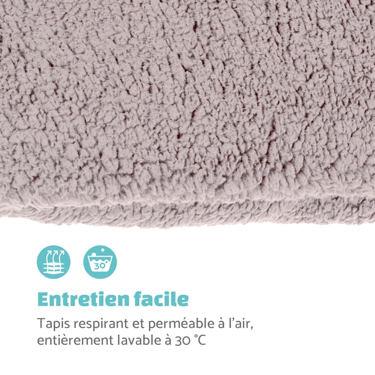 Finn lit pour chien matelas lavable antidérapant respirant polyester / polaire | taille S (68 x 5 x 54 cm) S | Beige