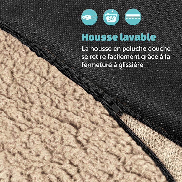 Luna lit pour chien matelas lavable orthopédique antidérapant respirant mousse à mémoire de forme taille L (100 x 5 x 70 cm) L | Beige