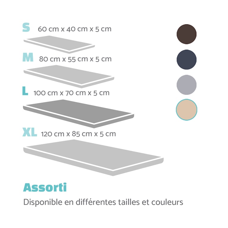 Luna lit pour chien matelas lavable orthopédique antidérapant respirant mousse à mémoire de forme taille L (100 x 5 x 70 cm) L | Beige