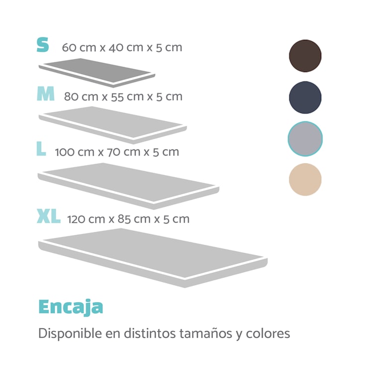 Luna Cama para perros Colchón para perros | Lavable | Ortopédico | Antideslizante | Transpirable | Espuma viscoelástica | Tamaño S (60 x 5 x 40 cm) S | Gris