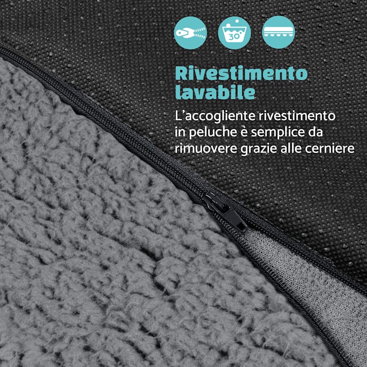 Luna, Lettino per Cani, Materassino per Cani | Lavabile | Ortopedico | Antiscivolo | Traspirante | Memory Foam | Taglia S (60x5x40 cm) S | Grigio